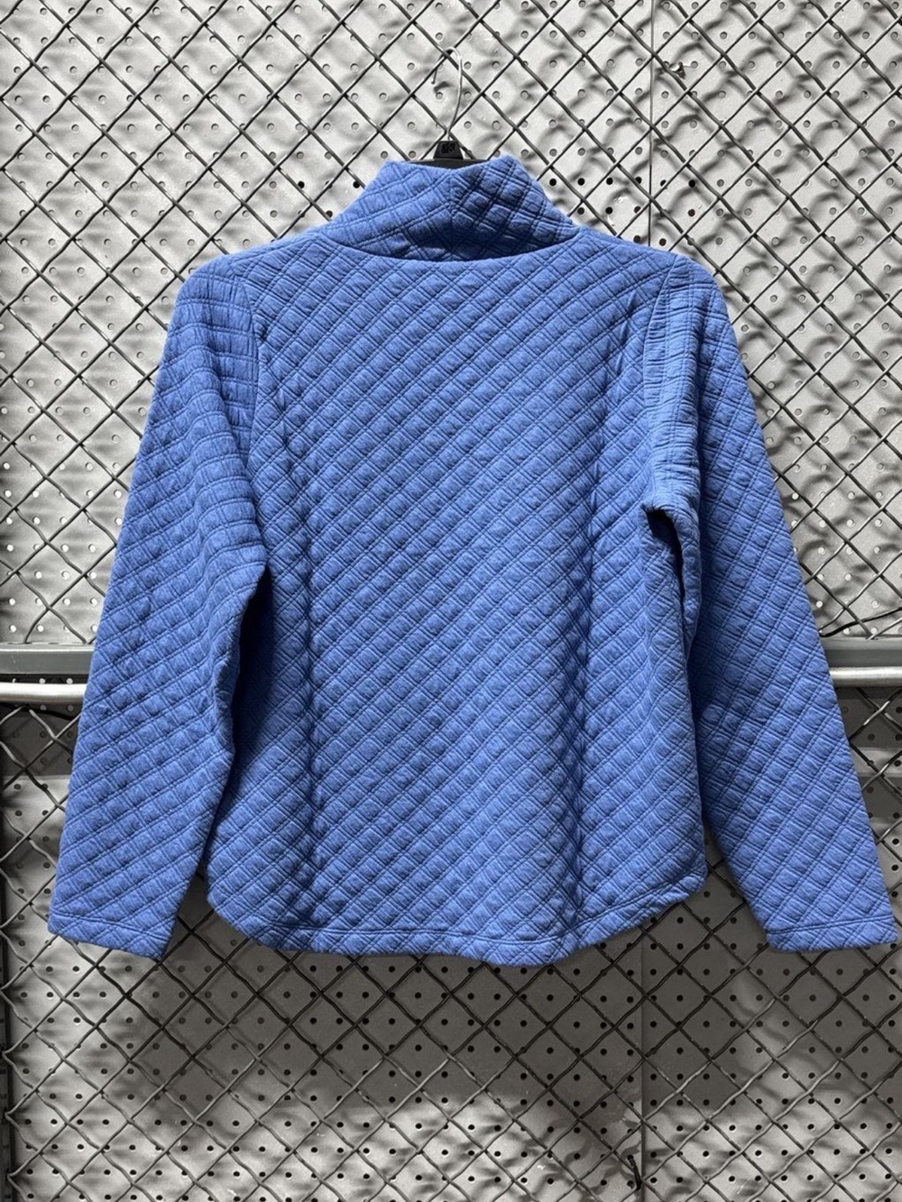 J. Crew Quilted Blue Turtleneck Sweater - Picture 2 of 3